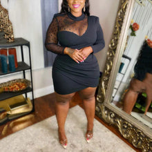 Load image into Gallery viewer, BLACK MESH BODYCON DRESS
